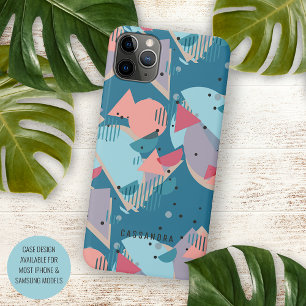 Benutzerdefiniertes Teal Blau Blush Pfirsich Orang iPhone 16 Pro Max Hülle