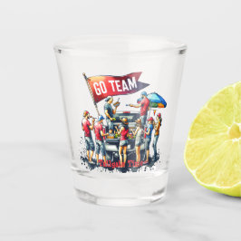 Benutzerdefiniertes Team für die Dauer der Migrati Schnapsglas