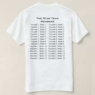 Benutzerdefiniertes Team-Logo und Mitgliederliste  T-Shirt