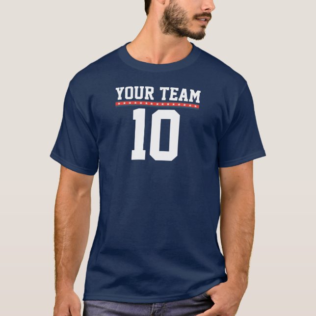 Benutzerdefiniertes Team T-Shirt mit Sternen (Vorderseite)