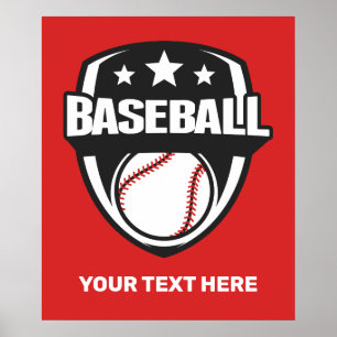 Benutzerdefiniertes Text- und FarbBaseball Poster