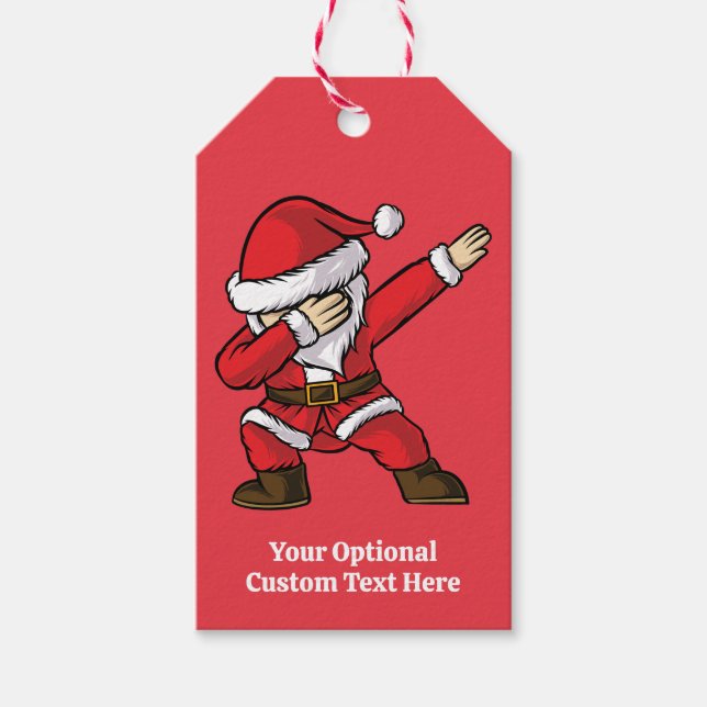 Benutzerdefiniertes Textabbbing TanzSanta Geschenkanhänger (Vorderseite)