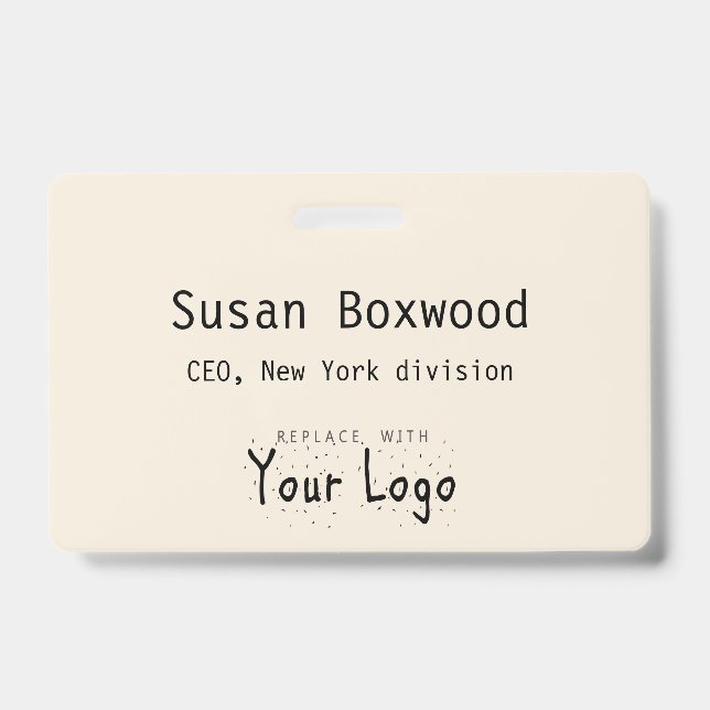 Benutzerdefiniertes Textaustauschlogo für das Even Ausweis (Vorderseite)