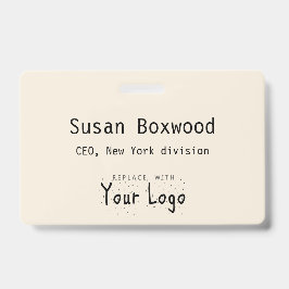 Benutzerdefiniertes Textaustauschlogo für das Even Ausweis