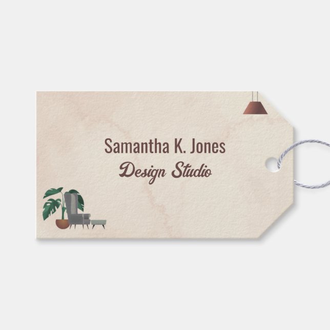 Benutzerdefiniertes Textdesign Studio - Möbelstuhl Geschenkanhänger (Vorderseite (Horizontal))