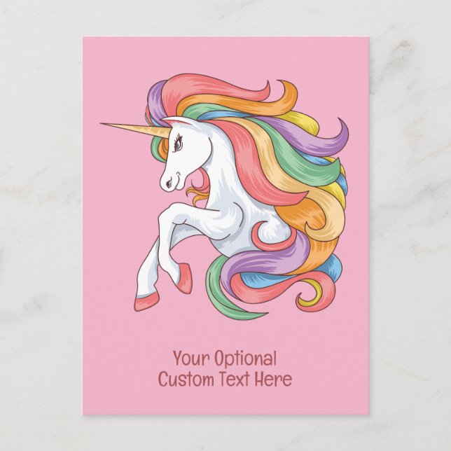 Benutzerdefiniertes Textfarben Einhorn Postkarte (Vorderseite)