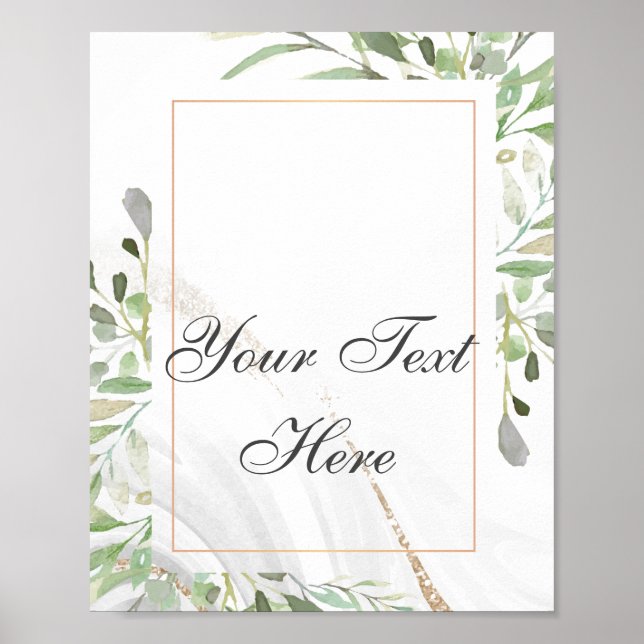 Benutzerdefiniertes Textposter mit Wasserfarbe Poster (Vorne)