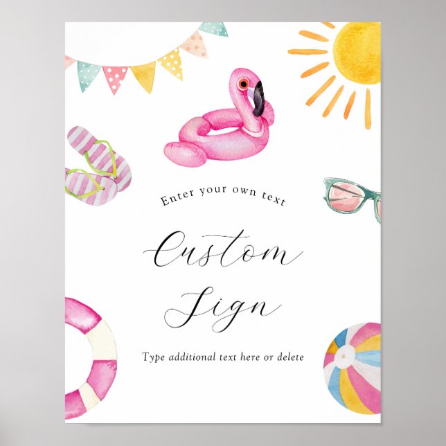 Benutzerdefiniertes Textsignieren für das Pool-Par Poster (Vorne)