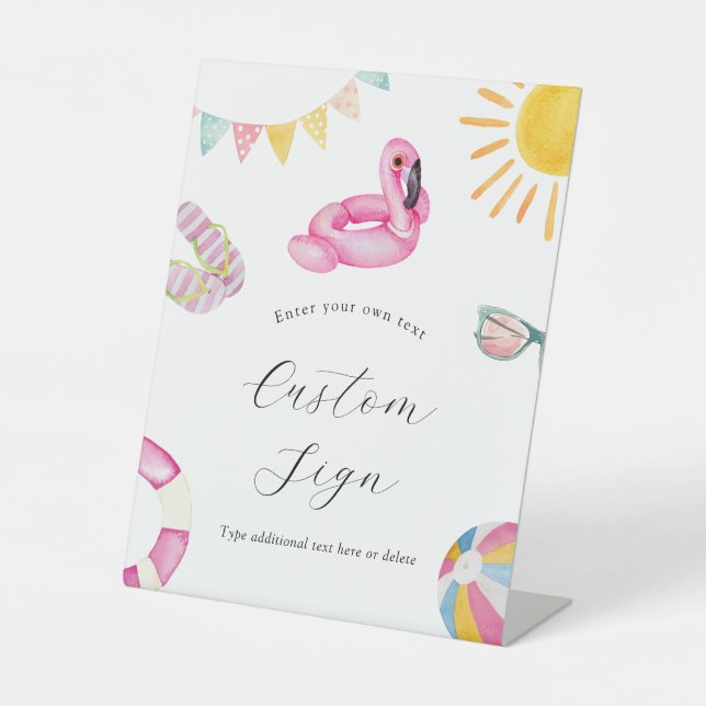 Benutzerdefiniertes Textsignieren für das Pool-Par Sockelschild (Vorderseite)