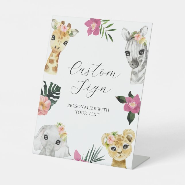 Benutzerdefiniertes Textzeichen "Wild One Pink Jun Sockelschild (Vorderseite)