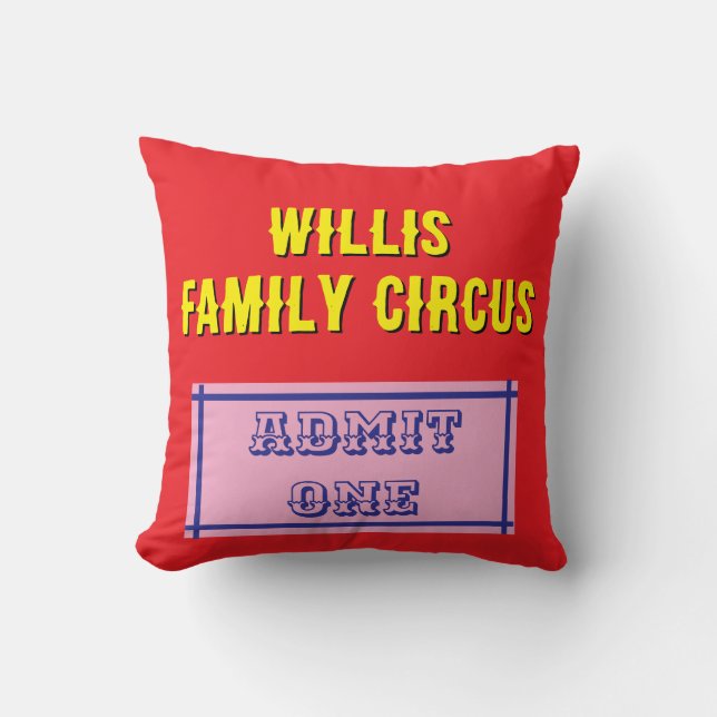 Benutzerdefiniertes Ticket-Throw-Pillow - Familien Kissen (Vorderseite)