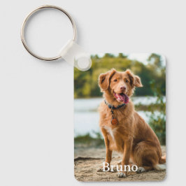 Benutzerdefiniertes Tier 2 Foto Name Keepake Hunde Schlüsselanhänger