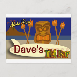 Benutzerdefiniertes Tiki-Bar-Schild Postkarte
