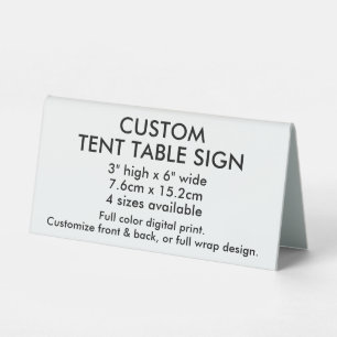 Benutzerdefiniertes Tischschild 3" x 6" - Schreibt Tischaufsteller