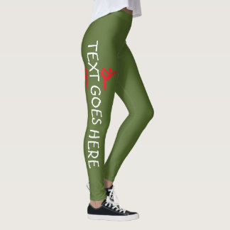 Benutzerdefiniertes Turnen Name Design über Olivgr Leggings