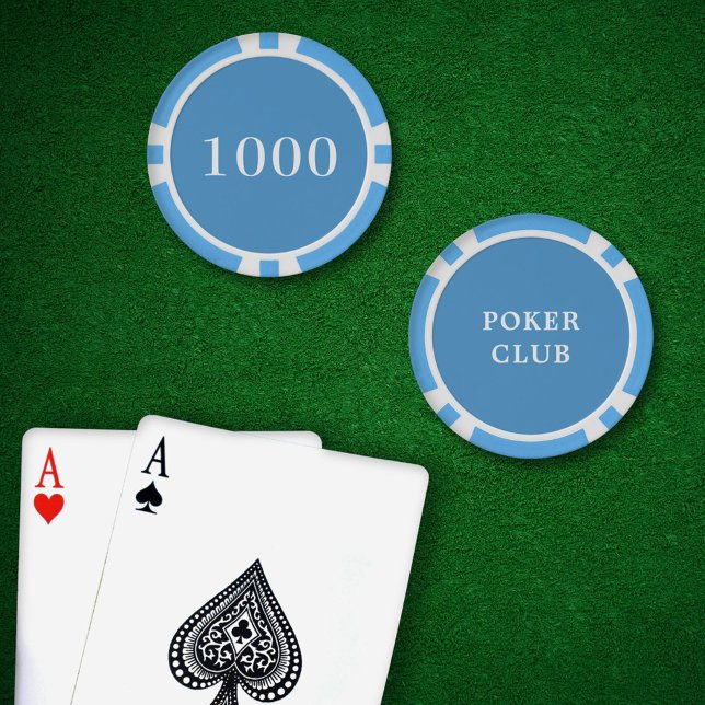Benutzerdefiniertes Turnierspiel Wert 1000 Light B Pokerchips (Poker Chips Light Blue Value 1000 )