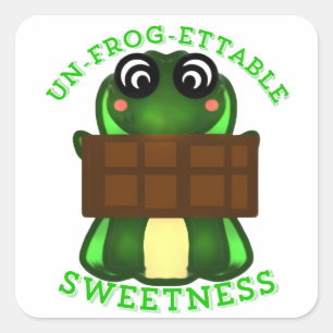 Benutzerdefiniertes Un-frog-ettable Süßigkeits-Fro Quadratischer Aufkleber