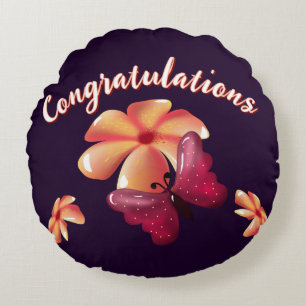 Benutzerdefiniertes und personalisiertes florales  rundes kissen
