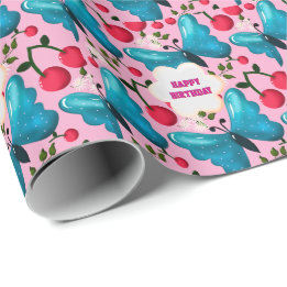 Benutzerdefiniertes und personalisiertes Kirsch-Sc Geschenkpapier