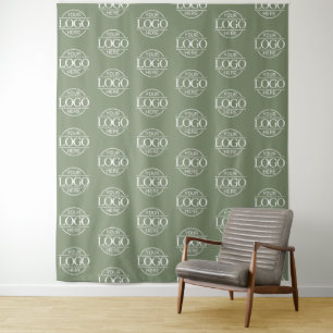 Benutzerdefiniertes Unternehmens-Logo-Muster als H Wandteppich