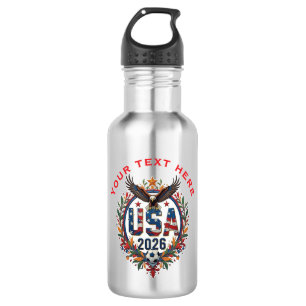 Benutzerdefiniertes USA National Soccer Team Weißk Edelstahlflasche