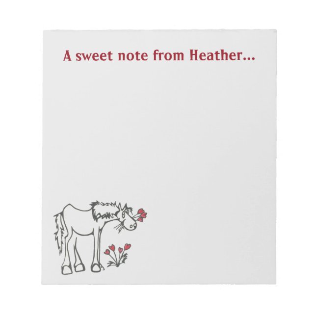 Benutzerdefiniertes Valentinhorn-Notepad Notizblock (Vorderseite)