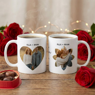 Benutzerdefiniertes Valentinstag-Herz- und Blumenf Kaffeetasse