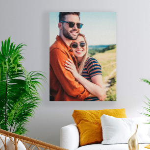 Benutzerdefiniertes Verlobungs-Hochzeitsfoto Leinwanddruck