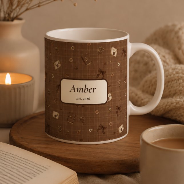 Benutzerdefiniertes Vintage-Cozy-Book-Reader-Ribbo Kaffeetasse (Von Creator hochgeladen)