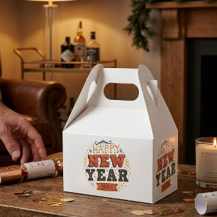 Benutzerdefiniertes Vintage-Frohes-Silvester-Desig Geschenkschachtel