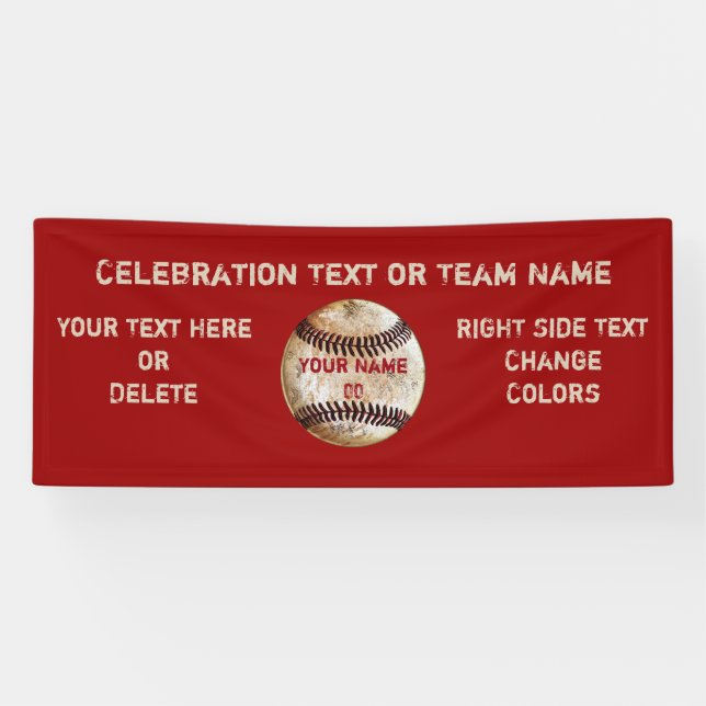 Benutzerdefiniertes Vintages Baseball-Banner, Text Banner (Horizontal)