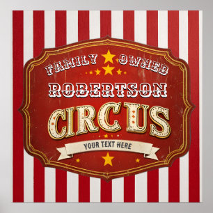 Benutzerdefiniertes Vintages Circus-Zeichen - Stre Poster