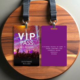 Benutzerdefiniertes VIP All Access Event Lila Abze Ausweis