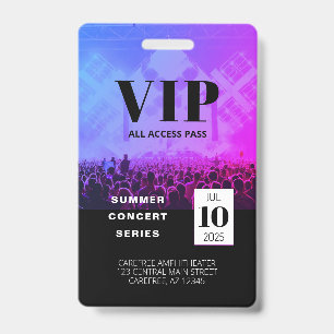 Benutzerdefiniertes VIP All Access Konzert-Abzeich Ausweis