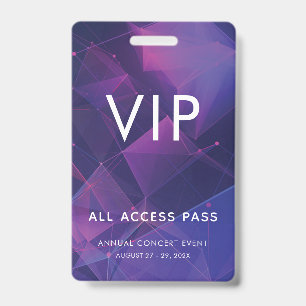 Benutzerdefiniertes VIP-Barcode-Event Lila Geometr Ausweis