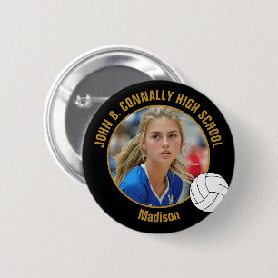 Benutzerdefiniertes Volleyballspieler-Foto High Sc Button