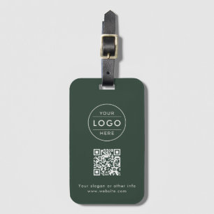 Benutzerdefiniertes Waldgrün-Logo QR Creme Gepäckanhänger
