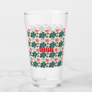 Benutzerdefiniertes Wasserfarben-Blumenmuster-Gesc Glas