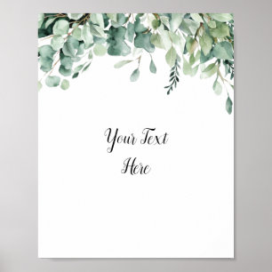 Benutzerdefiniertes Watercolor Eukalyptus Grünzeic Poster