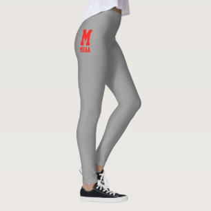 Benutzerdefiniertes Weihnachten Holzkohle-Silber C Leggings