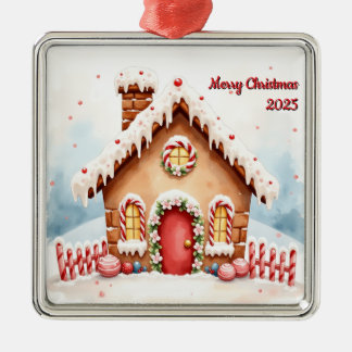 Benutzerdefiniertes Weihnachts-Lebkuchenhäuschen E Ornament Aus Metall