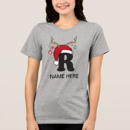 Benutzerdefiniertes Weihnachts-Shirt mit Name Tri-Blend Shirt