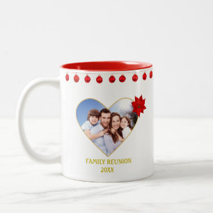 Benutzerdefiniertes Weihnachtsfamilientreffen Foto Zweifarbige Tasse