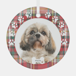 Benutzerdefiniertes Weihnachtsferien-Shih-Tzu-Haus Ornament Aus Glas
