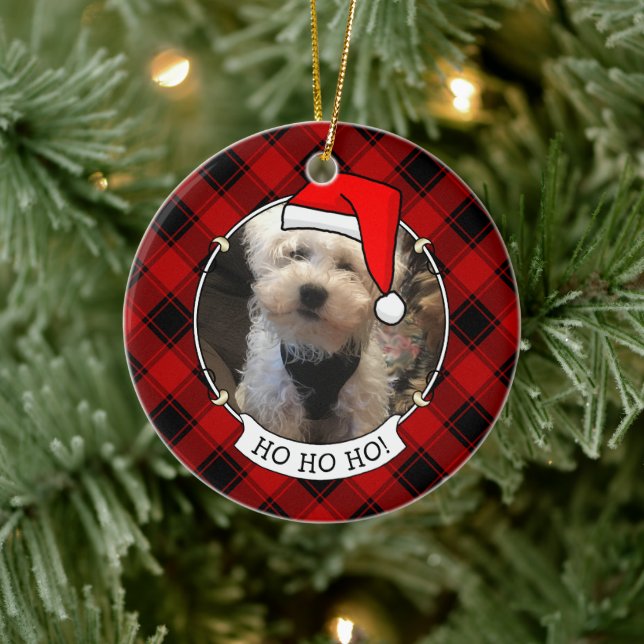 Benutzerdefiniertes Weihnachtsgebäck Rot und Schwa Keramik Ornament (Baum)