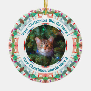 Benutzerdefiniertes Weihnachtsgeschenk mit grünem Keramik Ornament