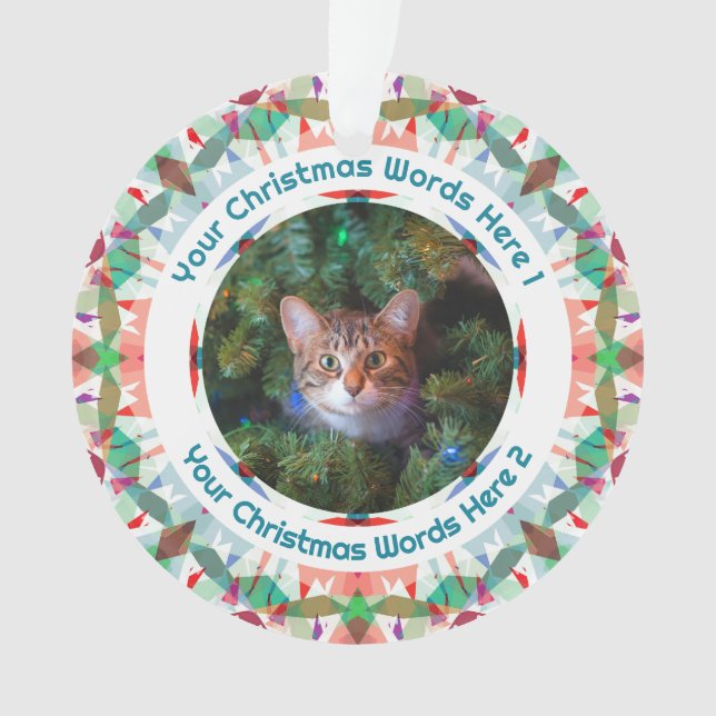 Benutzerdefiniertes Weihnachtsgeschenk mit grünem  Ornament (Vorderseite)