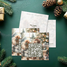 Benutzerdefiniertes Weihnachtsgeschenkdesign mit Q Quadratische Visitenkarte