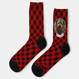 Benutzerdefiniertes Weihnachtsrot und Kariertes Fo Socken