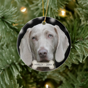 Benutzerdefiniertes Weimaraner-Hundefoto Keramik Ornament